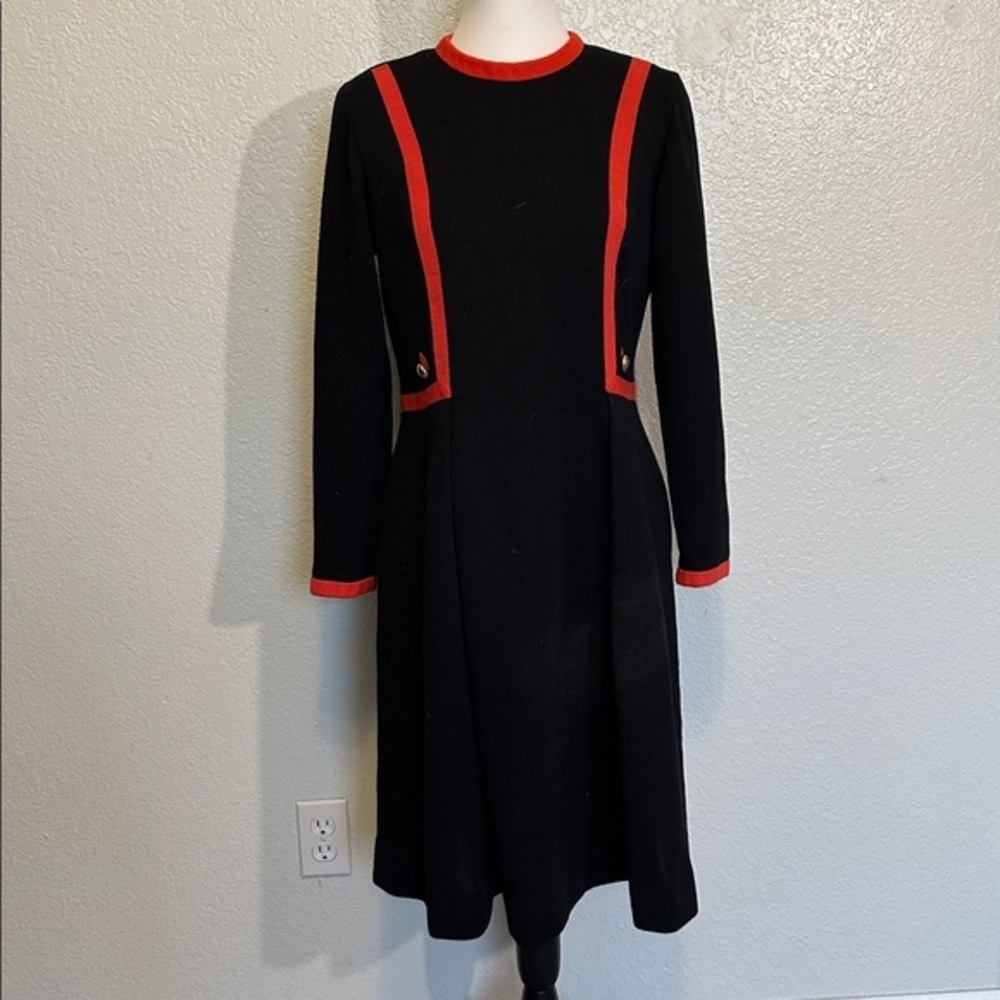 R&K Knits Union Made Red Trim Dress US 10